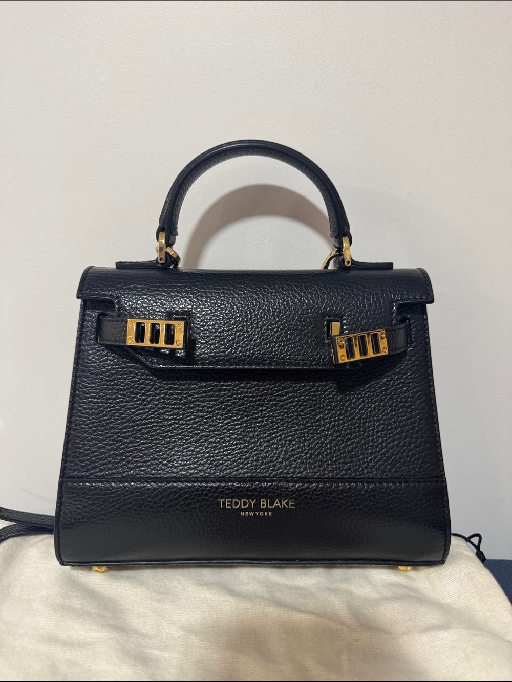 Teddy Blake Milano Black Leather Satchel
